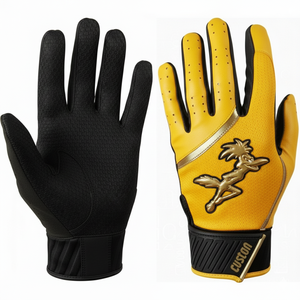 Gants de baseball personnalisés en gros, cuir de vache souple, performance maximale de préhension, dos en maille hexagonale, toutes tailles, gants de frappe pour softball - Product Image 3