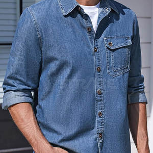 Camisa de Mezclilla para Hombre, Elegante y Transpirable, 100% Algodón, Diseño Ecológico y Ligero, Aspecto Pulido, Ajuste Cómodo, Líneas Limpias, Fácil de Usar - Product Image 6