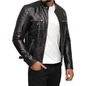 Chaqueta de Cuero Vacuno de Invierno para Hombre, de Alta Calidad, Cuello Alto, Estilo Urbano Ecológico, Venta al Por Mayor - Product Image 2
