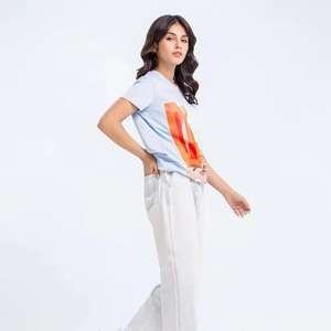 T-shirt à manches courtes à imprimé graphique décontracté pour femmes T-shirt en coton Slim Fit pour un usage quotidien - Product Image 6