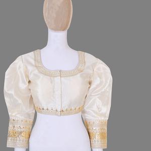 Boutique indienne Élégant Confortable Prêt à porter Blouses de créateur Vêtements de mariée ethniques Tissu en coton Motif imprimé Débardeur - Product Image 1