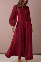 Robe ample à manches longues rouge YKD119, vêtements musulmans islamiques haut de gamme, hijabs, style décontracté, garde-robe quotidienne