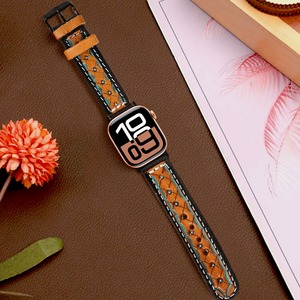 Correa de reloj de piel de vaca de grano superior de 20mm personalizada, repuesto transpirable para accesorios de moda occidental para vaqueros y vaqueras - Product Image 3