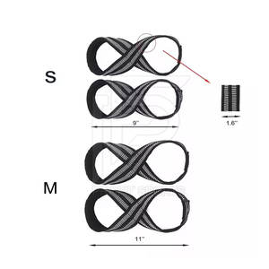Logo personnalisé de haute qualité sangles de poignet en néoprène Figure 8 Design pour entraînement de gymnastique dynamophilie haltérophilie Fitness sécurité - Product Image 2