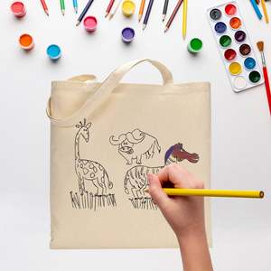 Bolsa de Mano Negra de Nivel Avanzado, Bolsa de Algodón para Colorear y Pintar para Niños - Product Image 4