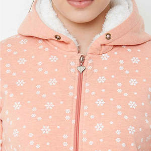 Vêtement décontracté, logo personnalisé, survêtement d'hiver à capuche uni respirant pour femmes, vente d'usine de haute qualité - Product Image 5