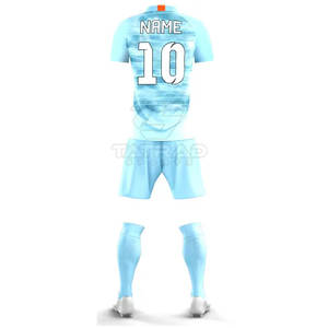 Uniforme de Fútbol de Diseño Personalizado de la Mejor Calidad, 100% Poliéster, Transpirable, de Secado Rápido, Cuello Redondo, Manga Corta, Ligero para Todas las Temporadas - Product Image 3