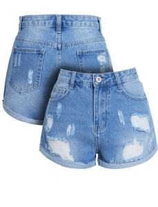 Women's Casual Denim <b>Shorts</b> Summer Stretchy Waist <b>Jean</b> <b>Shorts</b> with Pocket Decoration Sportswear Fabric 2026 - Product Image 3