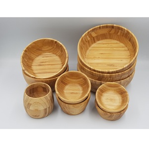 Bols en bambou écologiques OEM/ODM artisanaux en bois fabriqués à la main avec un design minimaliste D12H5/D14H7 Tailles pour le camping Origine Viet Nam - Product Image 6