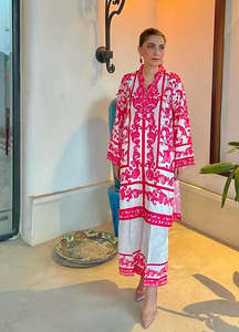 Conjunto de muselina polivinílica estampada para mujer Nueva llegada Pantalones y falda de dos piezas de moda Todas las tallas por encima de la rodilla al mejor precio - Product Image 6