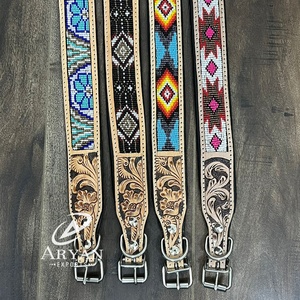 Collar de entrenamiento para perros con hebilla de Metal de cuero de alta calidad y resistente, Collar de cuero de vaca con cuentas de lujo para mascotas y perros - Product Image 1