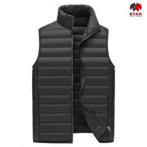 Gilet matelassé imperméable personnalisé Ryan Pro Gear pour hommes avec tissu en laine peignée respirant et anti-boulochage, options de logo personnalisé OEM - Product Image 3