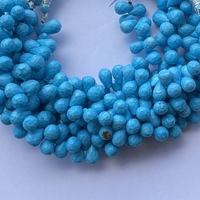 Perles en pierre naturelle Howlite Turquoise facettées en forme de goutte d'eau, bleu ciel, 4mm 6mm 8mm, certifiées IGI, pour bijoux, Alibaba