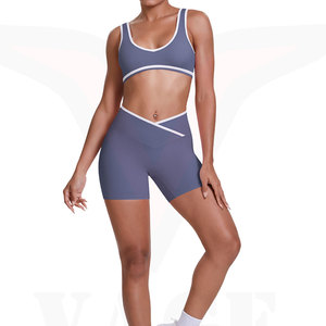 Modern Design Lightweight Stretch Fabric Breathable Women <b>Yoga</b> Shorts Sets For Fitness Exercise <b>Pilates</b> And Studio Wear - Product Image 5