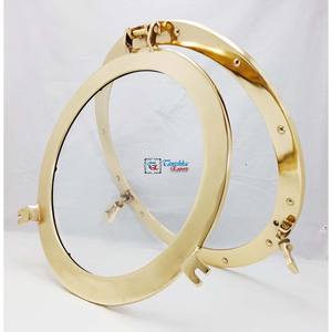 Nautical Brass <b>Porthole</b> Gold-Plated Ship Window With Marine Decorative Hanging <b>Mirror</b> for Home or Office Decor Bulk Price - Product Image 4