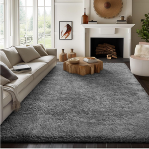 Tapis personnalisé en fourrure épaisse de 5-6 mm, grand tapis moelleux personnalisé de 10 mm en laine de soie tuftée pour salon moderne - Product Image 4