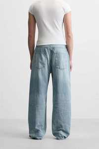 High Street Washed Loose Fit <b>Jeans</b> for Men Wide-leg Retro Light Blue Straight Baggy Denim Pants Baggy Men's <b>Jeans</b> - Product Image 4