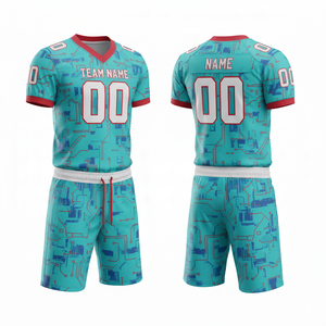 ชุดยูนิฟอร์มอเมริกันฟุตบอลแบบปรับแต่งได้ พร้อมกางเกงขาสั้นและตำแหน่งโลโก้ด้านหน้า - Product Image 4