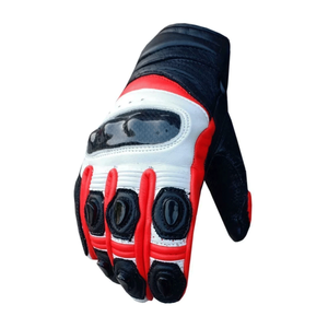 <b>Hot</b> Selling Breathable <b>Red</b>/Black Genuine Leather Motorbike Riding Gloves Motorcycle Auto Racing Wear Knuckle Armoured Unisex - Product Image 2