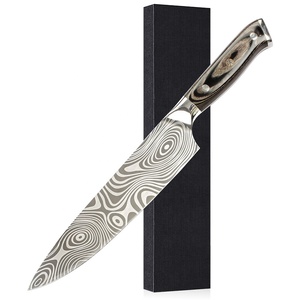 มีดเชฟสแตนเลสสตีลญี่ปุ่น8นิ้วแบบมืออาชีพด้ามไม้สไตล์ pakka สำหรับเตรียมอาหารเชิงพาณิชย์ - Product Image 1