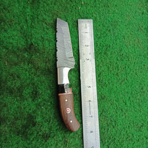 Cuchillo de Supervivencia Táctico Hecho a Mano, Navaja Personalizable de Acero de Damasco con Funda de Cuero - Product Image 6