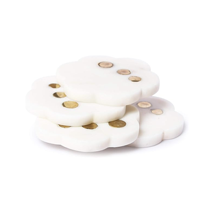 White <b>Marble</b> <b>Coaster</b> Tabletop Protection <b>Coaster</b> Beverages Tabletop Protection Customized Gray & White Stone <b>Coaster</b> - Product Image 2