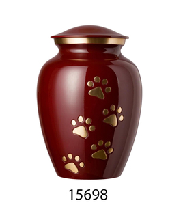 Urna Funeraria Premium de Latón para Mascotas con Motivo de Huella Impresa, Perfecta para Preservar Recuerdos Preciosos de Perros y Gatos - Product Image 2