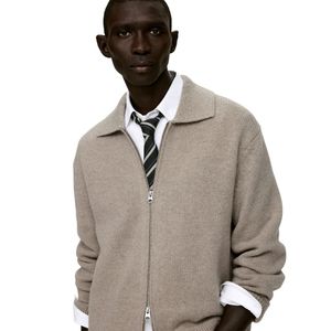 High Quality Men's 100% Cotton Safety Zipper Knitted <b>Cardigan</b> Sweater Customize Good Fabric Knitted Men <b>Cardigan</b> Sweater Custom - Product Image 4