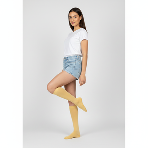 Chaussettes hautes en coton peigné pour femmes, chaussettes décontractées au-dessus du genou avec compression en élasthanne, imprimé, chaussettes de yoga d'automne, chaussettes de robe - Product Image 5