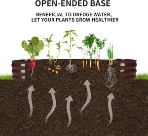 Customized Oval Raised Garden Bed Stainless Steel Large Planter Vegetable Kit for Long Root Flower Pot Items OEM ODM Wholesalers - Product Image 5