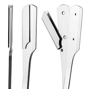 Maquinilla de afeitar recta hecha a mano con mango de madera, maquinilla de afeitar recta de seguridad clásica, se ajusta a media pieza, hoja de afeitar de doble filo de ANAAIF - Product Image 5