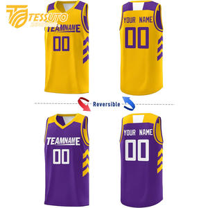 เสื้อบาสเก็ตบอลผ้าโพลีเอสเตอร์เย็บตะเข็บตาข่ายเสื้อกล้ามใส่เล่นบาสเก็ตบอลมีตัวเลขแบบระเหิดออกแบบได้ตามต้องการ - Product Image 6