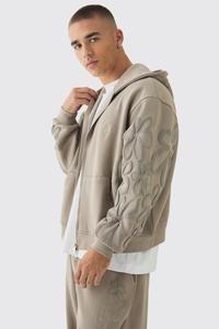 500 GSM haute qualité bouffée impression coton épais poids lourd surdimensionné sweats à capuche unisexe Logo personnalisé à capuche bas prix - Product Image 3