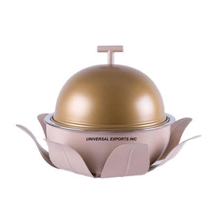 Olla caliente martillada de acero inoxidable con acabado dorado, de forma redonda cazuela de utensilios de cocina, calentador de alimentos de Metal hecho a mano de alta calidad - Product Image 4