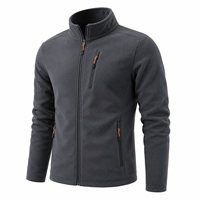Veste polaire coupe-vent unisexe personnalisable pour l'entraînement hivernal et automnal, la course, la randonnée et les sports de plein air, avec fermeture éclair en coton