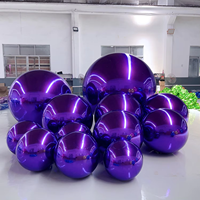 Boule miroir gonflable géante violette Caméléon Disco Ballon miroir scellé à l'air Sphères suspendues Décoration d'événement de fête Boule miroir