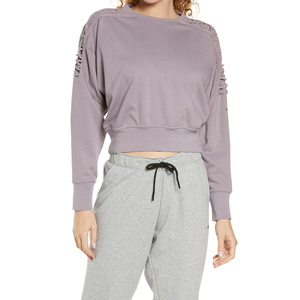 Sudaderas de invierno de gran tamaño personalizadas, tejido de rizo pesado, ropa de calle lisa en blanco, Sudadera de cuello redondo - Product Image 1