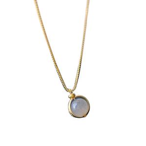 Collier en argent sterling 92.5 avec labradorite de feu véritable 18 \ "Chaîne à maillons de style religieux tendance - Product Image 1