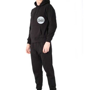 Men's Hooded Printed Solid Tracksuits Fleece Windproof Jogger Set Outfits Tracksuit - Product Image 4