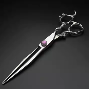 Ciseaux de coiffure professionnels en acier inoxydable allemand, 5,5 pouces, avec poignée Dragon noire et élégante, à vis fantaisie - Product Image 2