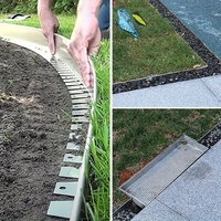Bordure de jardin en acier inoxydable 304, kit de bordure paysagère sans creuser, bordures de pelouse pour jardinage, isolation des pierres, aménagement paysager