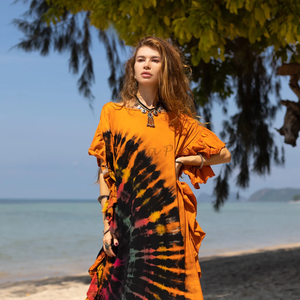 Hot Selling Good Quality Womens <b>Beach</b> Clothing Boho Chic <b>Kaftan</b> Dress Boho Lady Sundress Elegant Cold Shoulder Poncho <b>Kaftan</b> OEM - Product Image 3