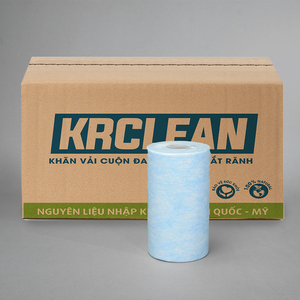 Krclean Serviettes de cuisine absorbantes 100 feuilles bleues par rouleau, 20x20cm, monocouche parfait pour nettoyer les comptoirs et les appareils - Product Image 3