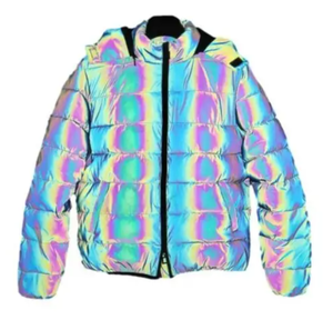 Chaqueta acolchada reflectante colorida de alta calidad para hombre, prendas de vestir cálidas con capucha para invierno, estilo OEM | Fabricantes profesionales - Product Image 1
