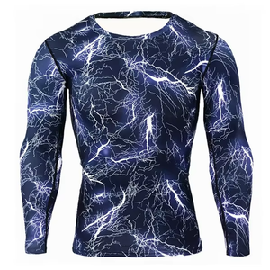 2026Grappling MMA BJJ Rash Guard Digital Print <b>Compression</b> <b>Shirt</b> Custom Printed <b>Men's</b> Spandex/Polyester Breathable Quick Dry OEM - Product Image 5
