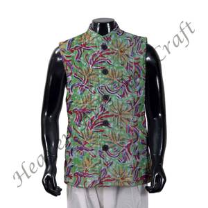 Chaquetas Kantha acolchadas con estampado de bloques a mano hechas a medida con forro de algodón Ideal para ropa de hombre para reventa Vintage hecho a mano - Product Image 2