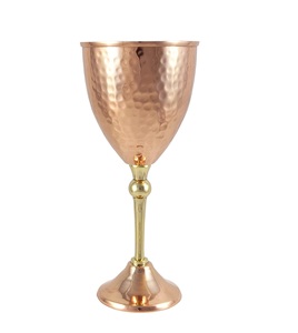 แก้วค็อกเทลทองเหลืองและทองแดงดีไซน์ลายตอก TQC สินค้าขายดี หรูหรา ขนาด 300 มล. ผลิตด้วยมือ สำหรับร้านอาหาร บาร์ โรงแรม - Product Image 1