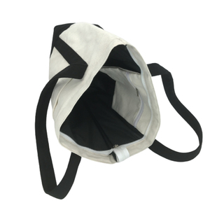 Bolso tote de lona de algodón blanco liso vintage reciclable reutilizable con logotipo impreso personalizado muchos bolsillos en el interior para promoción de viajes - Product Image 4