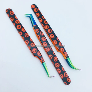 Pince à cils en acier inoxydable durable de haute qualité Anti-magnétique Durable Halloween impression édition spéciale meilleur prix - Product Image 2