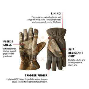 Gants de chasse imperméables en polyester durables les plus vendus, antidérapants, avec sangle de poignet réglable, gants de chasse d'extérieur de haute qualité pour - Product Image 2